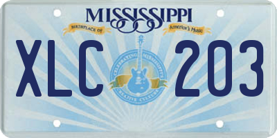 MS license plate XLC203