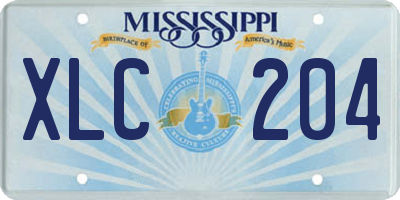 MS license plate XLC204