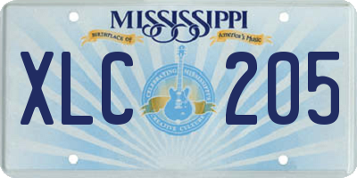 MS license plate XLC205