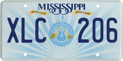 MS license plate XLC206