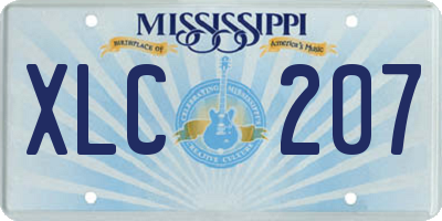 MS license plate XLC207