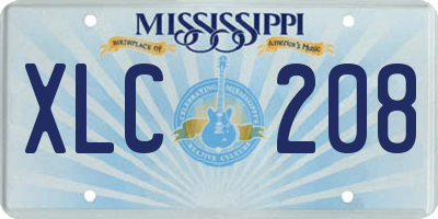 MS license plate XLC208