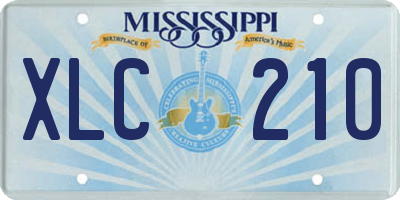 MS license plate XLC210