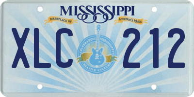 MS license plate XLC212