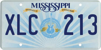 MS license plate XLC213