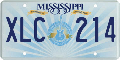 MS license plate XLC214