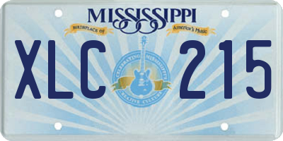 MS license plate XLC215