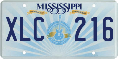 MS license plate XLC216