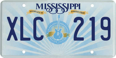 MS license plate XLC219