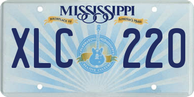 MS license plate XLC220