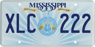 MS license plate XLC222