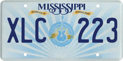MS license plate XLC223