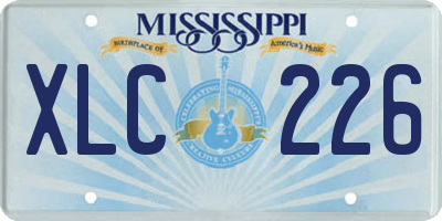 MS license plate XLC226