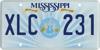 MS license plate XLC231
