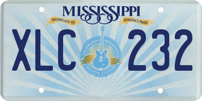 MS license plate XLC232