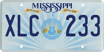 MS license plate XLC233