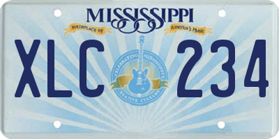 MS license plate XLC234
