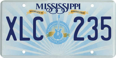 MS license plate XLC235