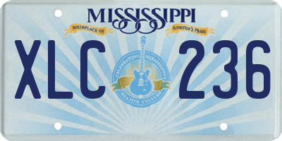 MS license plate XLC236