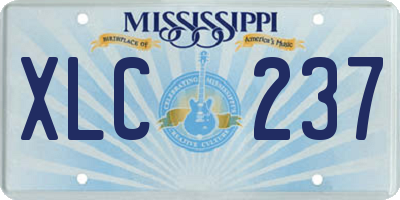 MS license plate XLC237