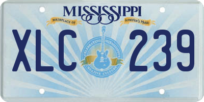MS license plate XLC239