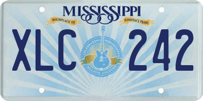 MS license plate XLC242