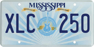 MS license plate XLC250