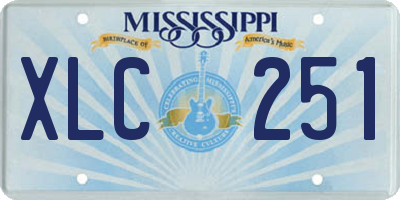 MS license plate XLC251