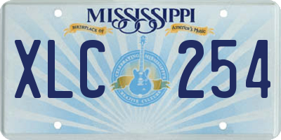 MS license plate XLC254