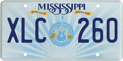 MS license plate XLC260