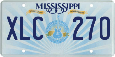 MS license plate XLC270