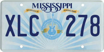 MS license plate XLC278