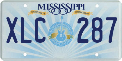 MS license plate XLC287