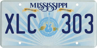 MS license plate XLC303