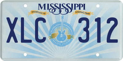 MS license plate XLC312