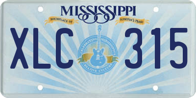 MS license plate XLC315