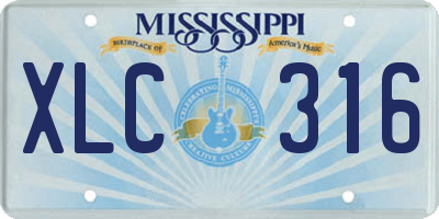 MS license plate XLC316