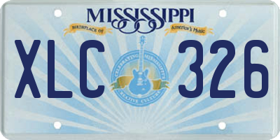 MS license plate XLC326