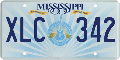 MS license plate XLC342