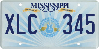 MS license plate XLC345