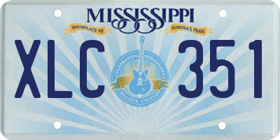 MS license plate XLC351