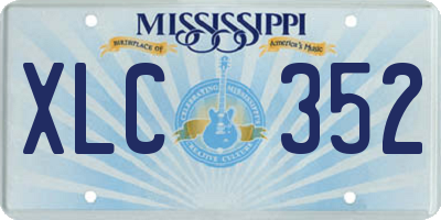 MS license plate XLC352