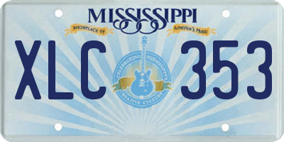 MS license plate XLC353