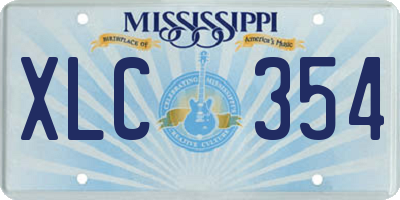 MS license plate XLC354