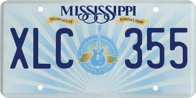 MS license plate XLC355