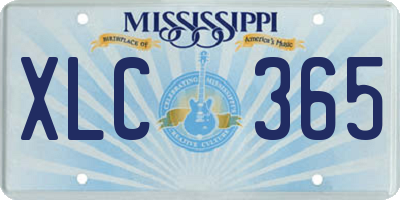 MS license plate XLC365