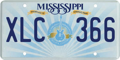 MS license plate XLC366
