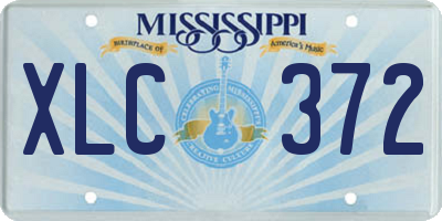 MS license plate XLC372