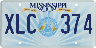 MS license plate XLC374