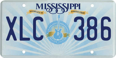 MS license plate XLC386